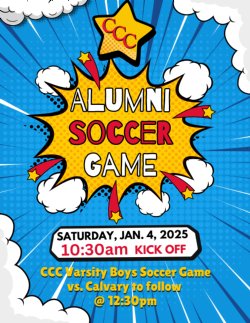 Alumni soccer game flyer